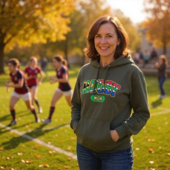 Rugby Mom SA FLAG Hoodie -...